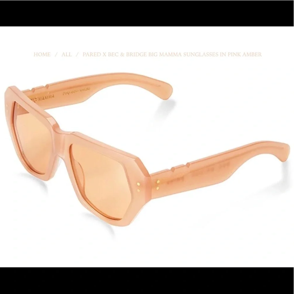 PARED BEC + BRIDGE BIG MAMMA SUNGLASSES PINK AMBER NWOT